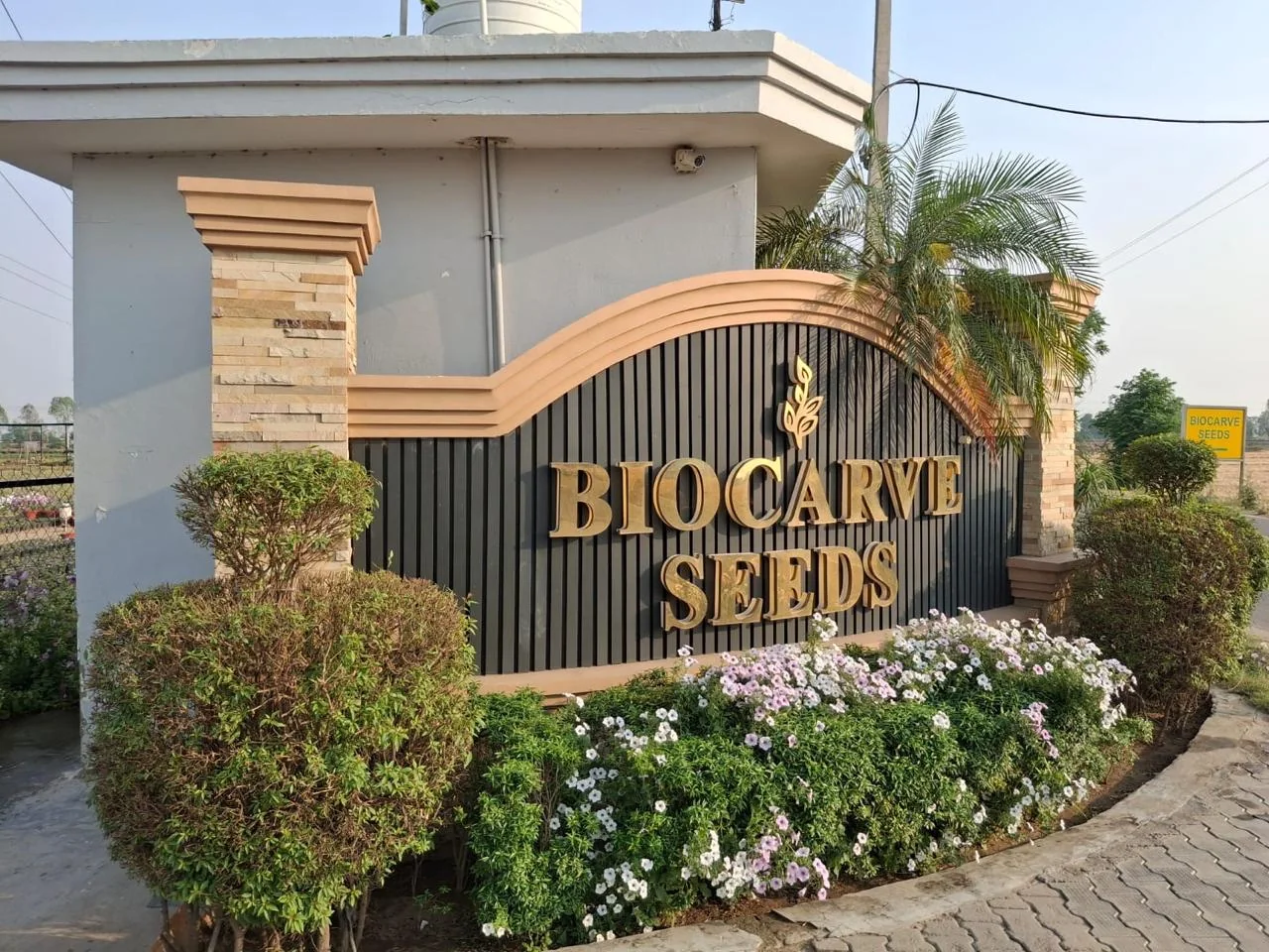 Biocarve Seeds outdoor dimensional signage by Sonu Arts